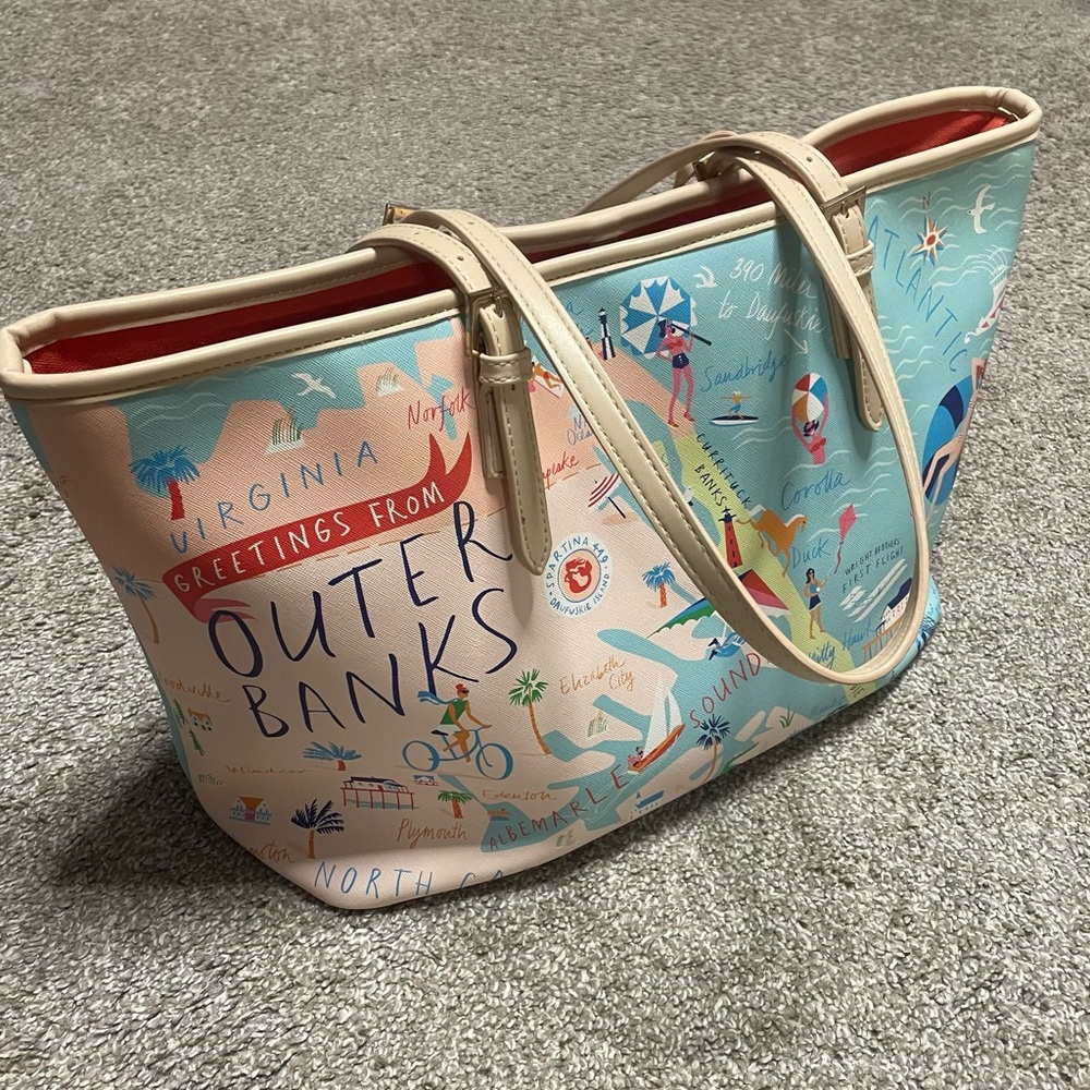 Spartina 449 Outer Banks Greetings Tote - Blue and Cream